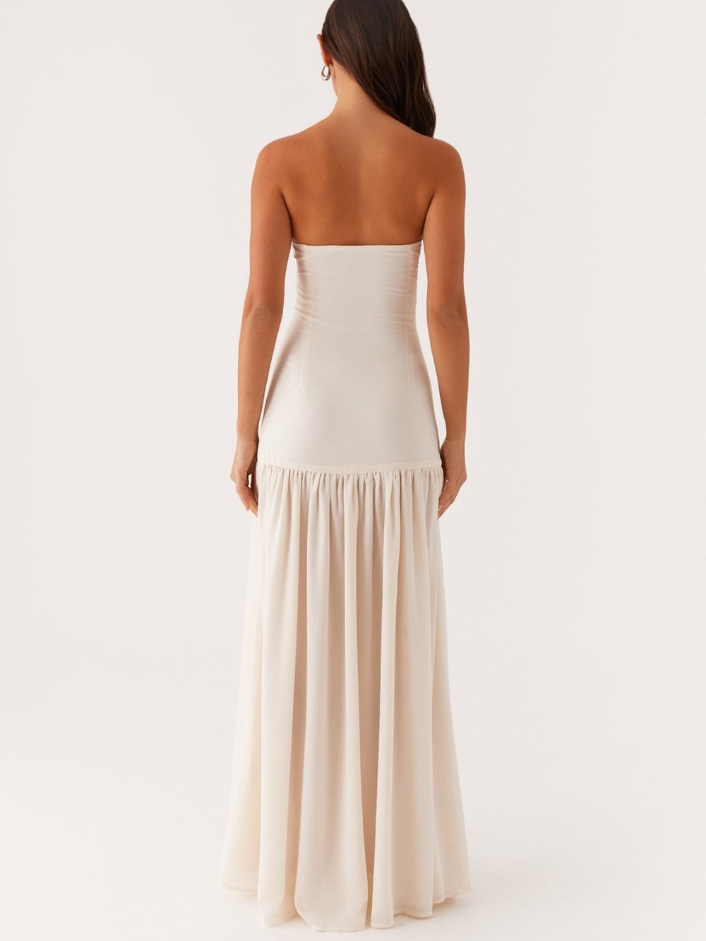 Peppermayo Strapless Cream High-Slit Maxi Dress - Picture 3 of 5